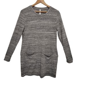 Fabletics Jamie Charcoal Space Dye Long Sleeve Mini Dress Size M